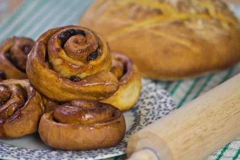 Buns and bread Stock Photos