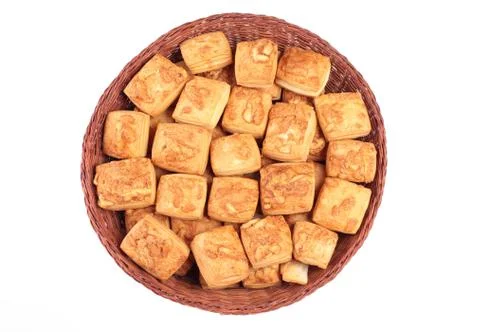 Buns in basket Stock Photos