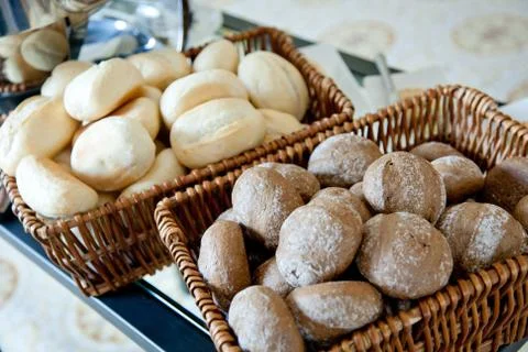 Buns in baskets Foto stock