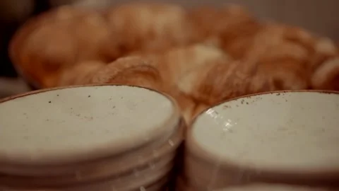 Buns in a beautiful bowl on the buffet table Stock Footage 226762625