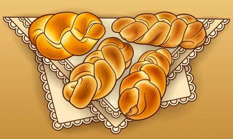 Buns hand drawn vector doodles illustration. 库存插图