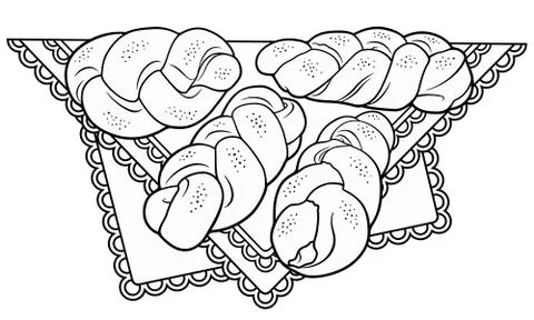 Buns hand drawn vector doodles illustration. Stock Illustration