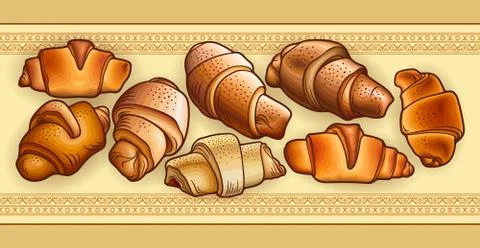 Buns hand drawn vector doodles illustration. Stock Illustration
