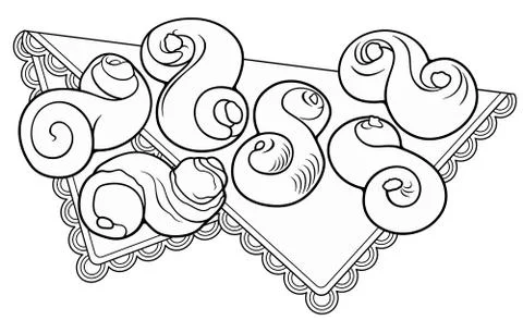 Buns hand drawn vector doodles illustration. Stock Illustration