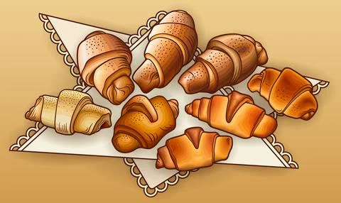 Buns hand drawn vector doodles illustration. 库存插图