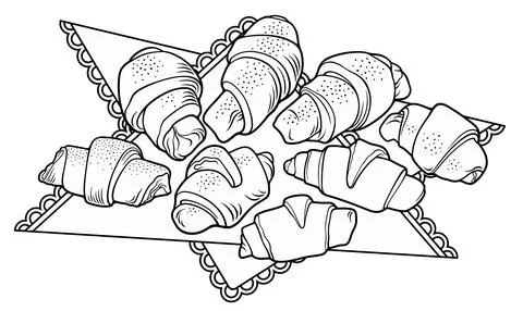 Buns hand drawn vector doodles illustration. Stock Illustration