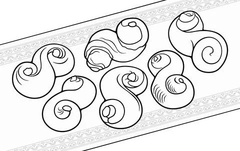 Buns hand drawn vector doodles illustration. 库存插图