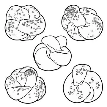 Buns hand drawn vector doodles set. Stock Illustration