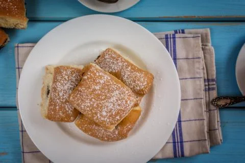 Buns with plum jam Stock Photos