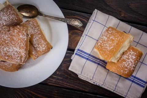 Buns with plum jam Stock Photos