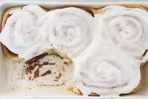 Buns, rolls with icing on the grid Stock Photos