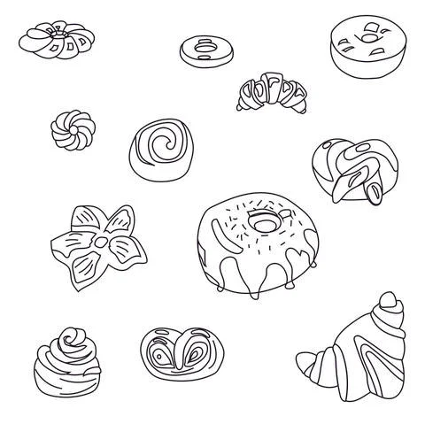 Buns. Seamless pattern. Stock Illustration