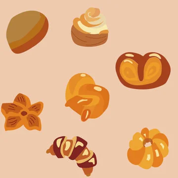 Buns. Seamless pattern. Stock Illustration