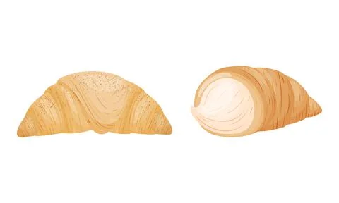 Buns as Sweet, Bread-based Roll Made from Flour and Yeast Vector Set Stock Illustration