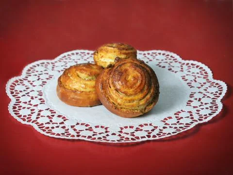 Buns with walnuts Stock Photos