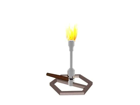 Bunsen burner with flame in the laboratory Stock Illustration