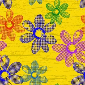 Bunte Frühlingsblumen seamless pattern vector graphic Copyright: xZoonar.c.. 스톡 사진