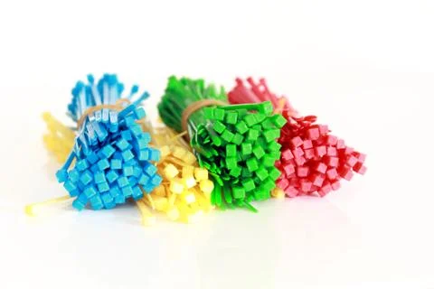 Bunte Kabelbinder Stock Photos