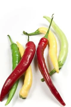 Bunte Pfefferoni Stock Photos