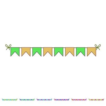 Bunting birthday flags cartoon vector graphic Stock Illustration
