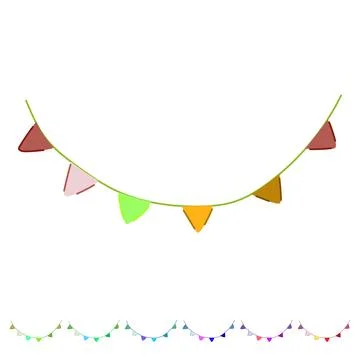 Bunting birthday flags vector cartoon graphic Stock Illustration