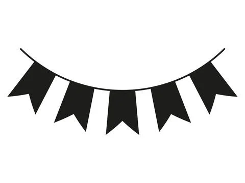 Bunting black silhouette. Stock Illustration