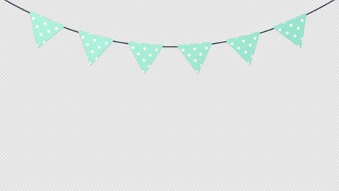 Bunting blue white dots alpha Stock Footage 144657196