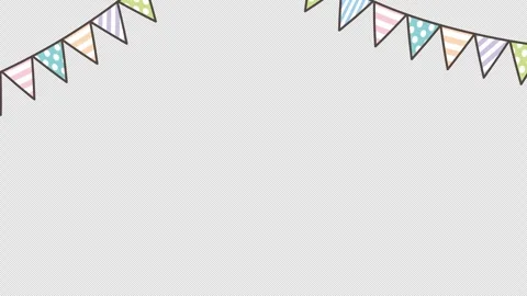 Bunting Drop Animation Top Frame Horizontal with Alpha Channel Stock Footage 335508929