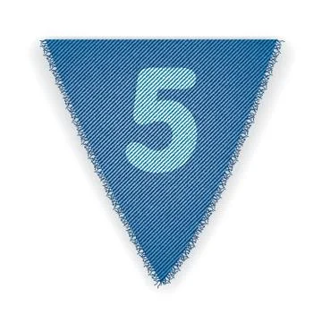 Bunting flag number 5 Stock Illustration