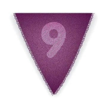 Bunting flag number 9 Stock Illustration