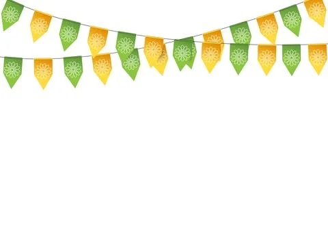 Bunting flag on white background. Stock Illustration