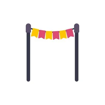 Bunting flags decorating an event celebration area Stock Illustration