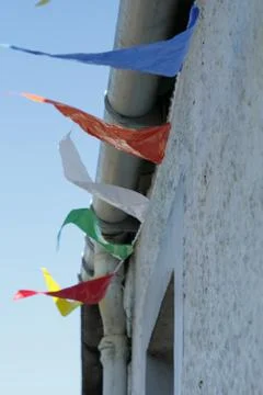 Bunting flying in the wind Stock Photos