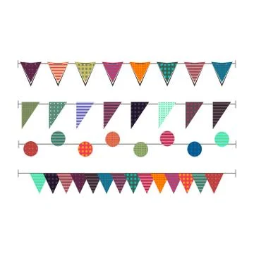 Bunting garland flag vector background birthday illustration carnival decorat Illustration