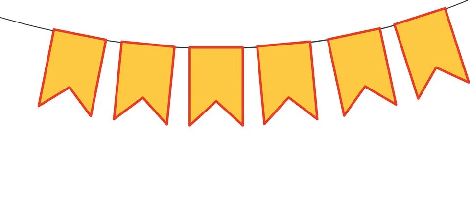 Bunting, little flags hanging on string, isolated 스톡 일러스트