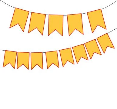 Bunting, little flags hanging on string, isolated 스톡 일러스트