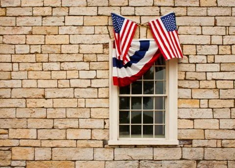 Bunting over Window Stock Photos