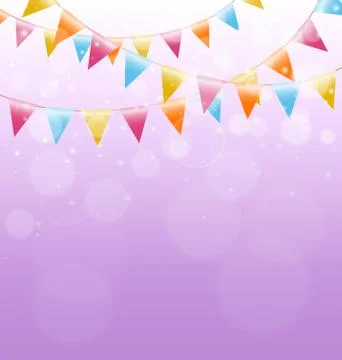 Buntings on pink Stock Illustration