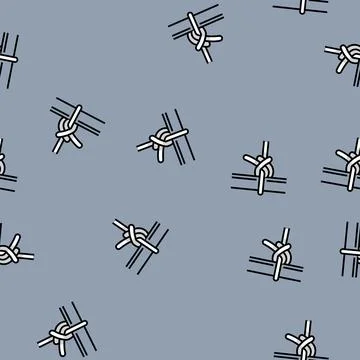 Buntline hitch nautical knot vector seamless pattern Stock Illustration
