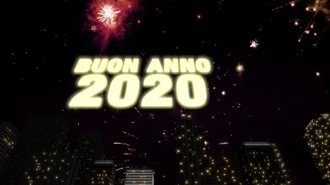 Buon Anno 2020 Skyline Loop 4K Stock Footage 84863796