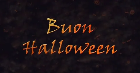 Buon Halloween text in Italian dissolving into dust to bottom Stock Footage 68686522