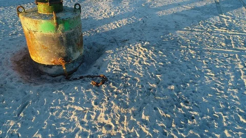 Buoy On Beach Stock Footage 129259761