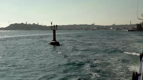A buoy in the Bosphorus Video stock 281640692