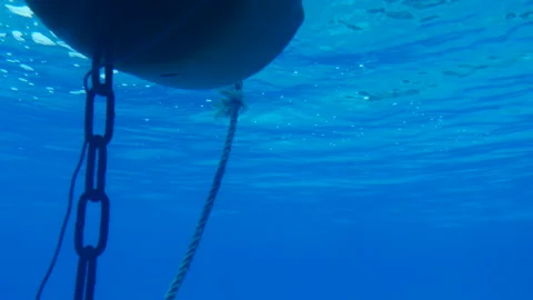 Buoy, Cable And Chain Under Water Video stock 242406687