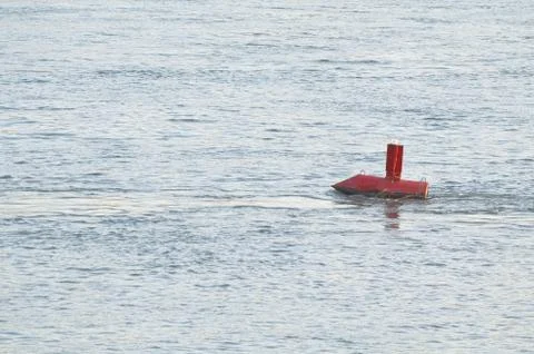 Buoy in the Danube River. Stock Photos