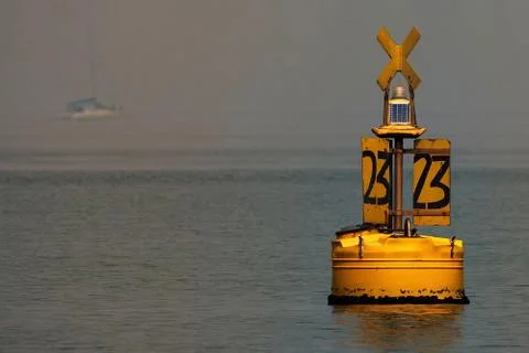 A buoy is a floating device that can have many purposes Stock Photos