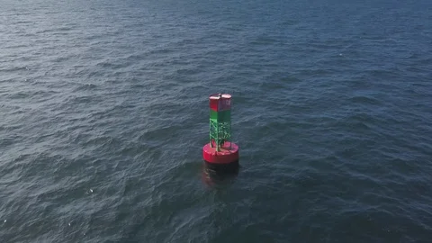 Buoy floating in the ocean Stock Footage 118408795