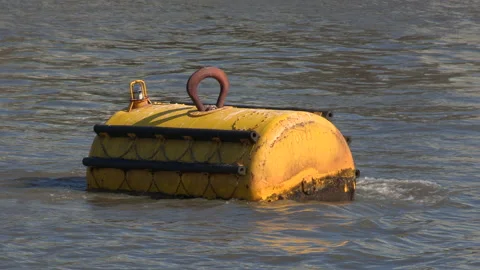 Buoy floating in the River Thames Video stock 173459561