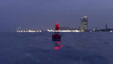 Buoy floating on the sea 1 Stock Footage 314009939