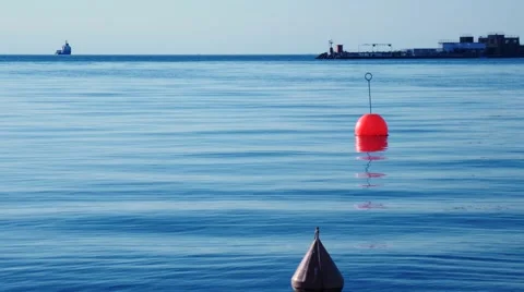 Buoy floating in the sea Video stock 68594334